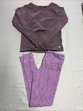 Jill Yoga - Purple Lounge Top & Legging Set - size kids large